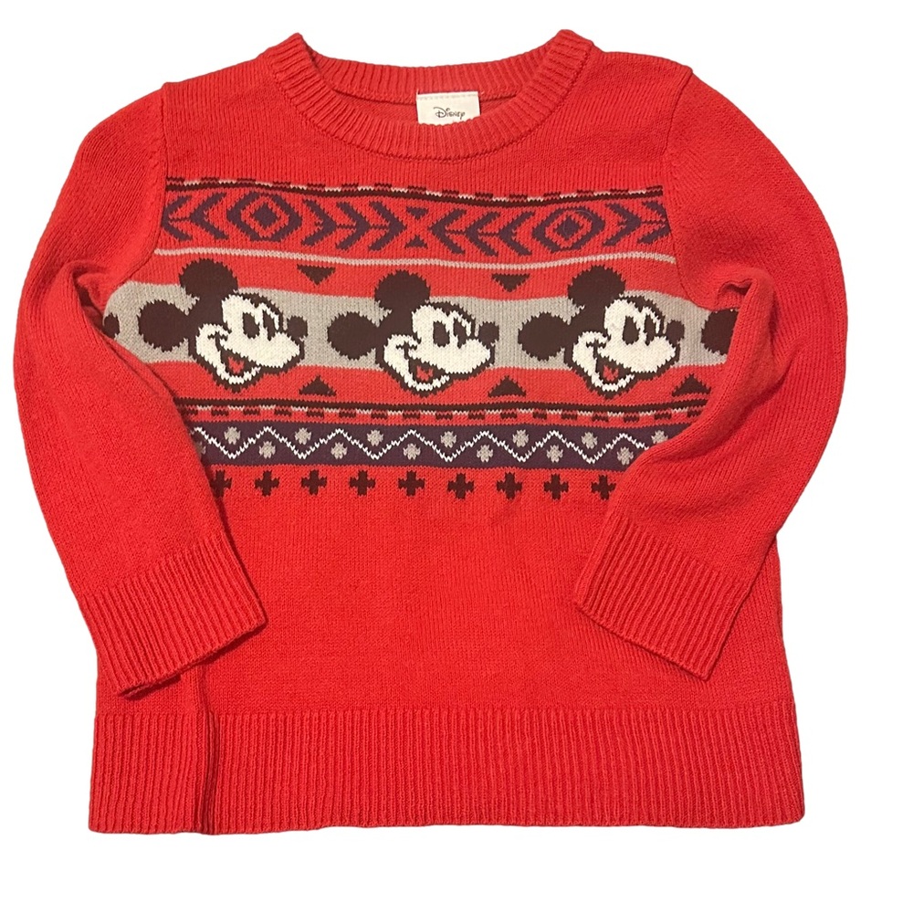 18M Mickey Mouse Red Knit Sweater